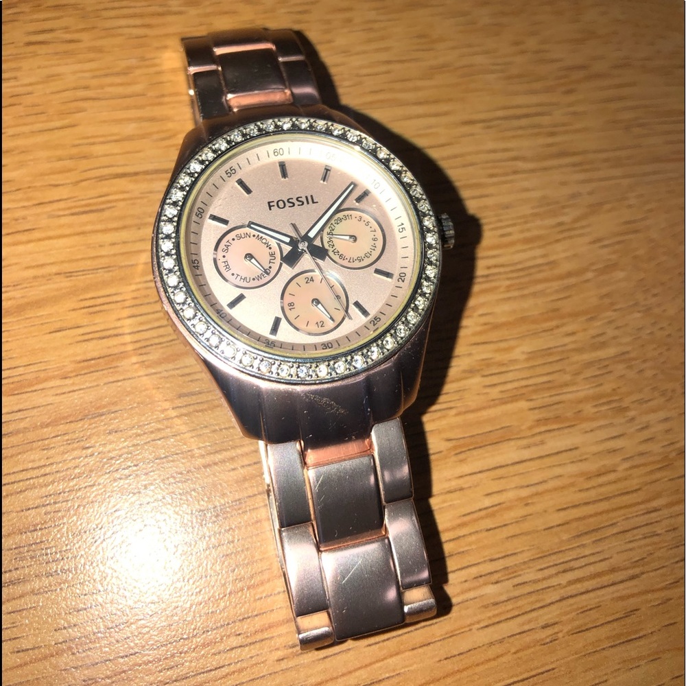Fossil Date ES2976 Watch  Crystal Bezel
